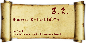 Bedrus Krisztián névjegykártya